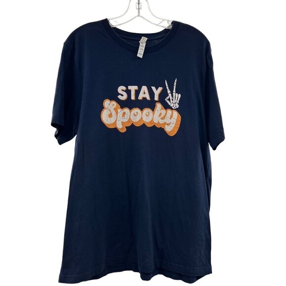 Bella + Canvas Women's Halloween T-Shirt Navy/Multi Size XL - Picture 1 of 9